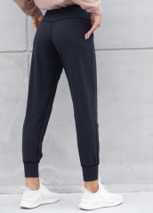 Custom women activewear black sport sweat jogger pants with side pockets
