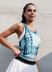 Breathable Sleeveless Cotton Print Fitness Cross Back Girls Tank Top