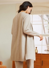Custom knitted long sweater coat and lounge wear