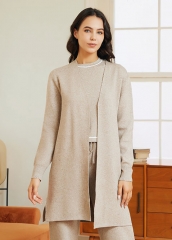 Custom knitted long sweater coat and lounge wear