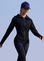Custom women activewear black long sleeve women jackets