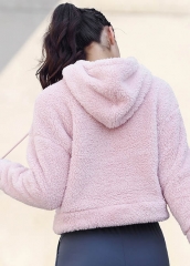 Women Fluffy Hoodies Fur Fleece Coat Pullover Sweatshirt Cozy Outwear