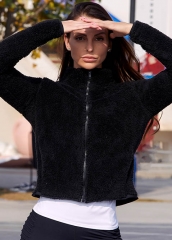 Fall Winter Turtleneck Fur Women Long Sleeve Full Zip Sweater Jackets Workout Clothing Manufacturer
