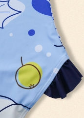 Cartoon pattern kids polyester swimwear with customized size