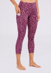 Leopard Print Anti-Sweat Yoga Capri Fitness Yoga Leggings Wholesale