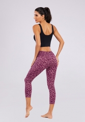 Leopard Print Anti-Sweat Yoga Capri Fitness Yoga Leggings Wholesale