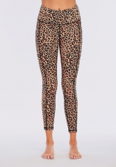 Sexy Leopard Printed Sport Yoga Leggings with Pocket Women Fitness Yoga Leggings Wholesale