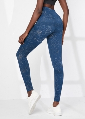 Stock Wholesale Quality Speckles Printing Women Yoga Leggings With Pockets Tummy Control Workout Leggings