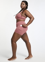 Women Custom Activewear Plus Size Yoga Set Fitness Sports Bra And Shorts