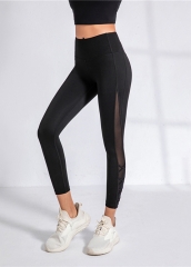 High-Waisted Classic Mesh Leggings for Women with Phone Pocket