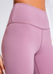 Custom High Waist Naked Feeling Breathable Women Ladies Lavender Fitness Gym Wear Yoga Capri