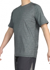 Custom Mens Gym Sports Fitness Round Neck Solid T-Shirt Tee with Elastic Breathable Fabric
