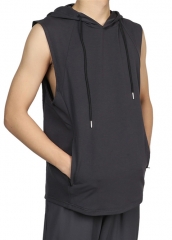 Sleeveless T Shirts Wholesale Custom Mens Summer Outdoor Sportswear Hooded Tank Top