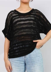 Summer Fashion Design Breathable Short Sleeved Pullover Round Neck Sweater
