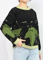 Women′ S New Long Sleeve Round Neck Polyester Fiber Pullover Knitting Sweater