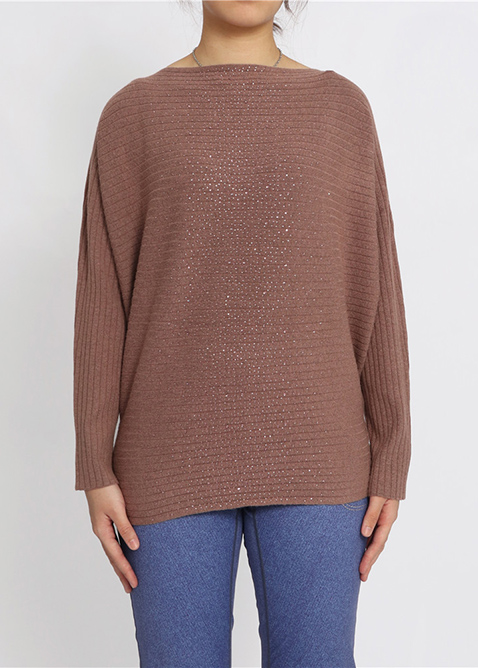 Autumn Winter Loose Long Sleeve Pullover Straight Neck Sweater Women′s Knitting Wear