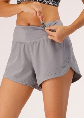 Wholesale Loose Adjustable Drawcord Running Shorts with Pocket Sports Workout Women Gym Shorts