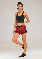 High Waist Gym Hip Women Sports Shorts Tie Dye Fitness Running Shorts