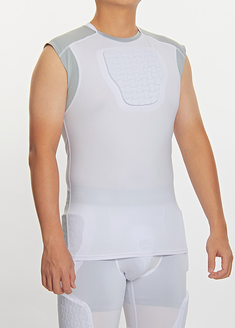 Men's Basketball Football Rugby Sports Vest with Protective Pads Shoulder and Waist Protection Tights