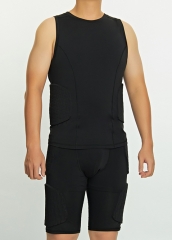 Mens Compression Shirts Short Sleeve Workout T-Shirt Vest with Protective Pads