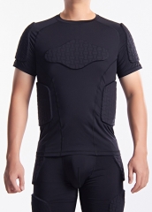 Custom Logo Mens Compression T-Shirts with Protective Pads