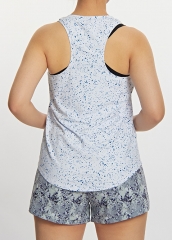 Recycled Fiber Training Fitness Sports Printed Sleeveless T Shirt Wholesale