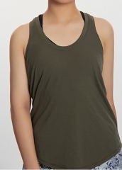 Custom Women's Sleeveless T-shirt Loose Sports Tank Top Yoga Wear