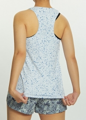 Recycled Fiber Training Fitness Sports Printed Sleeveless T Shirt Wholesale