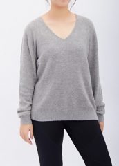 Customized Women′s AW Pullover Wool V-neck Sweater