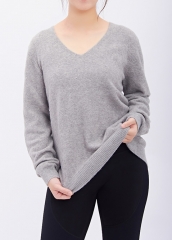 Customized Women′s AW Pullover Wool V-neck Sweater