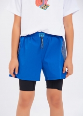 Kids Activewear Boys' Fake Two Piece Wovon Anti Wrinkle Gym Shorts