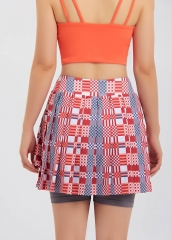 Wholesale High Waist Scottish Style Women Gym Golf Tennis Skirt Dress with Shorts