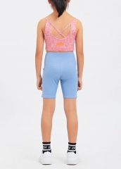 Elasticity Kids Biker Shorts Girls Sports Yoga Shorts with Pockets