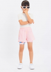 Breathable Cool Girls' Sports Fake Two Piece Shorts