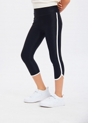 Custom Logo Patchwork Striped Gym Yoga Leggings Tight for Girls