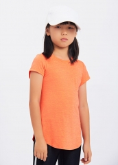 Breathable Quick Drying Round Neck Girls Sports Short Sleeve T-shirt