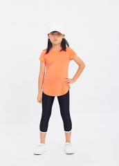 Breathable Quick Drying Round Neck Girls Sports Short Sleeve T-shirt
