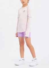Light Fast Drying UV Resistant Girls Long Sleeve T-shirt Custom