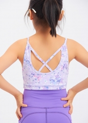 Breathable Quick Drying Printed Girls Cute Sports Gym Yoga Bra
