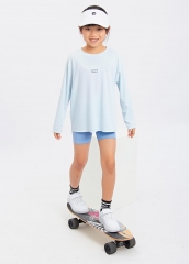 New Letter Printing Environmental Recycled Fabric Round Neck Children's Long Sleeve T-shirt