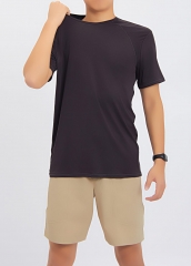 Soft Breathable Solid Color Men's Short Sleeve T-shirt Customized Logo