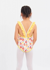 Ruffle Shoulder Strap Quick Drying Cute Fashion Girl Beachwear One-piece Swimsuit