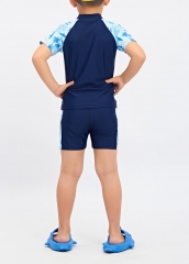 Custom Boy Surf Swim Sublimated Short Sleeve Children Bathing Suit UPF 50+ Kids Swimwear