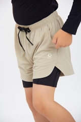 Breathable Cool Boys Sports Fake Two Piece Shorts