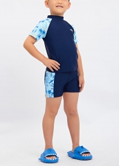 Custom Boy Surf Swim Sublimated Short Sleeve Children Bathing Suit UPF 50+ Kids Swimwear