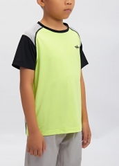 Cool Breathable Children's Activewear Patchwork Shortsleeve T-shirt for Boys