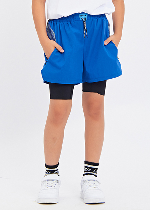 Kids Activewear Boys' Fake Two Piece Wovon Anti Wrinkle Gym Shorts
