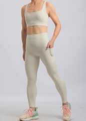Wholesale Buttery Soft Fitness Yoga Active Wear Set Women Gym Legging Bra Set