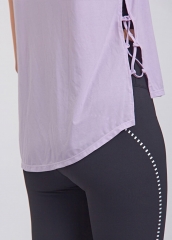 Gym Running Training Yoga Sleeveless Tshirt Quick Dry Side Cross Strap Yoga Tank Top for Women
