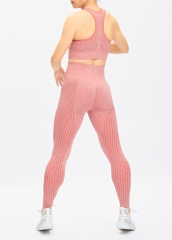 Custom Breathable Seamless Sports Bra Leggings Set For Women Gym Fitness Activewear
